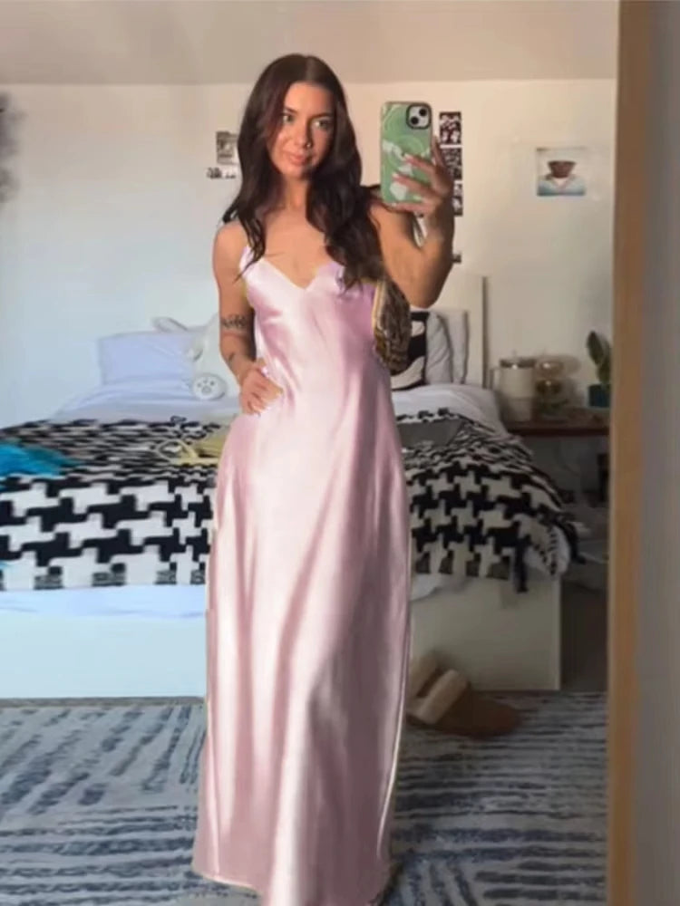 BlushAura Satin Dress